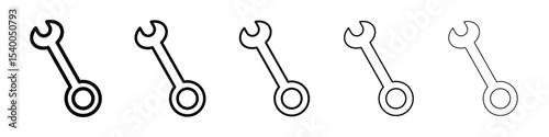 Wrench icon isolated vector on white background set