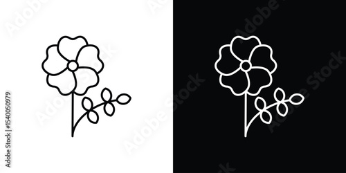 Wild rose icon Design Template vector set for graphic work