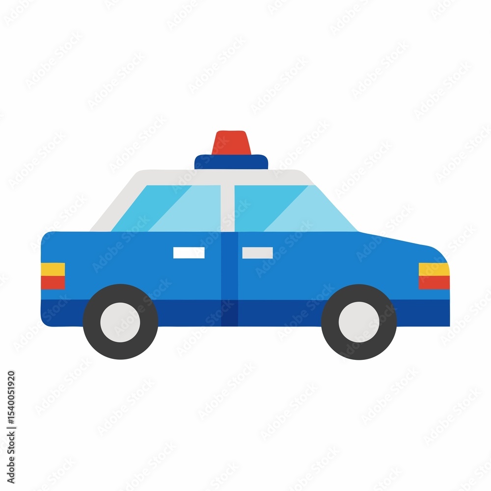 Blue police car icon isolated on white background Blue police car icon isolated on white background