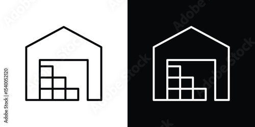 Warehouse icon Design Template vector set for graphic work