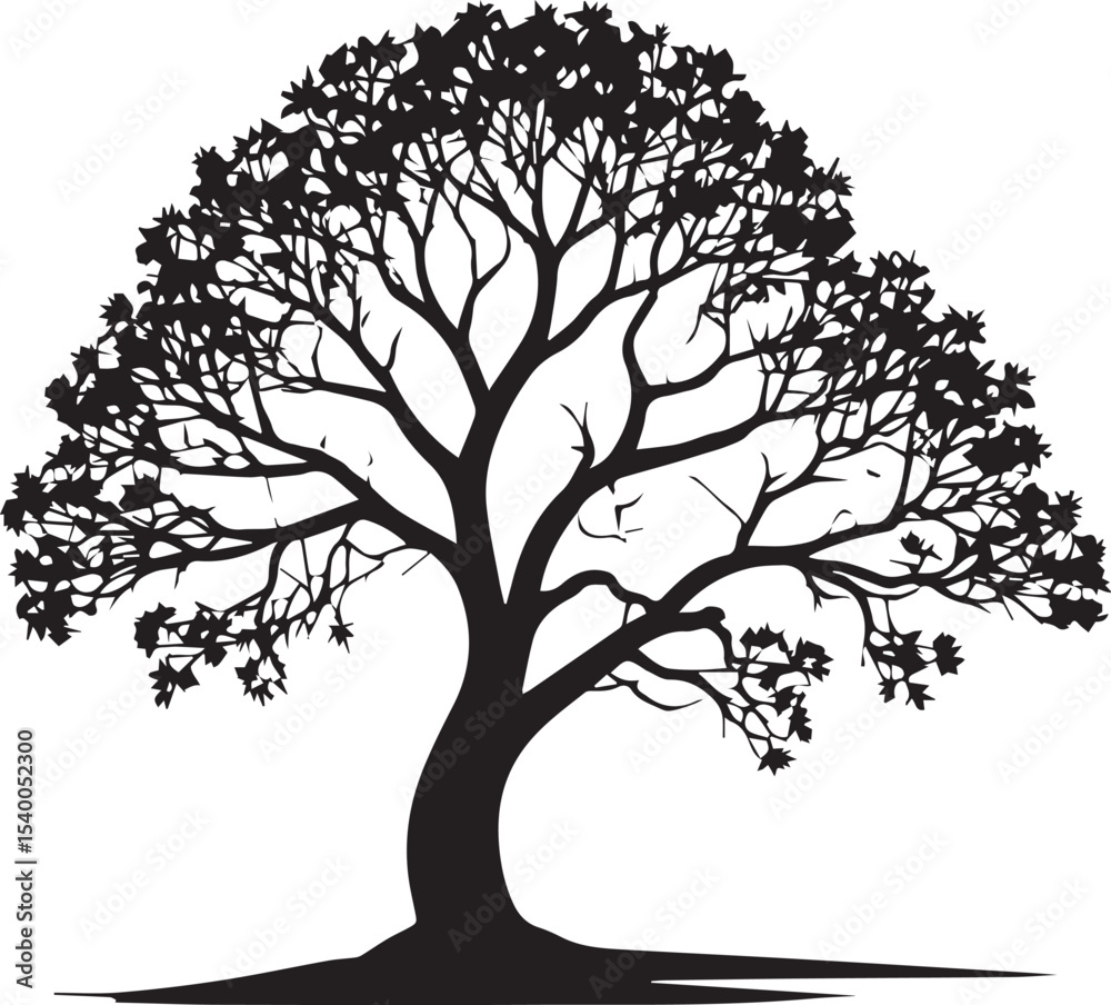Fototapeta premium Tree silhouette Vector | Minimalist & Trendy Tree Silhouette Design | Unique & Stylish Tree Artwork for Vector design