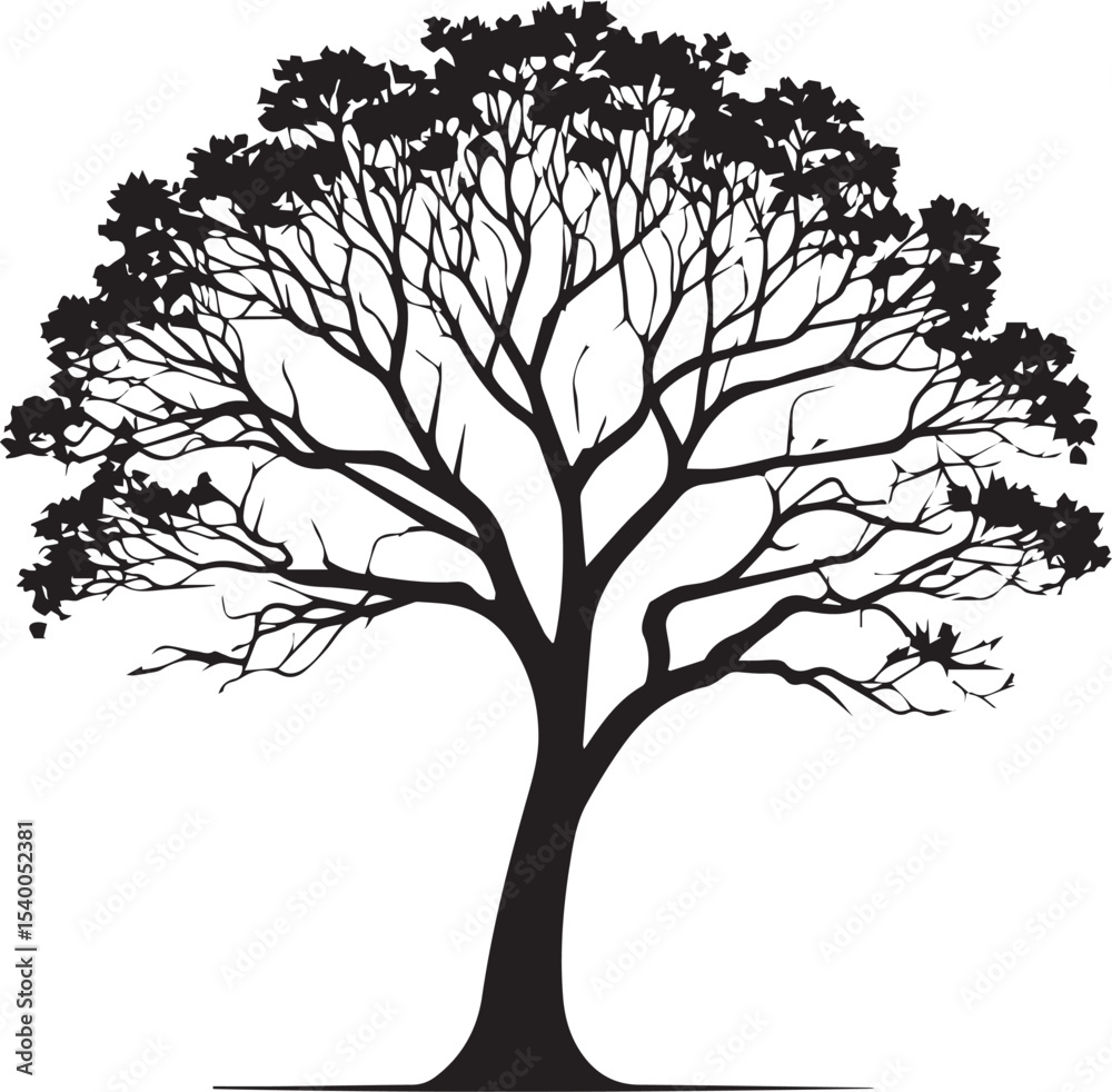 Fototapeta premium Tree silhouette Vector | Minimalist & Trendy Tree Silhouette Design | Unique & Stylish Tree Artwork for Vector design