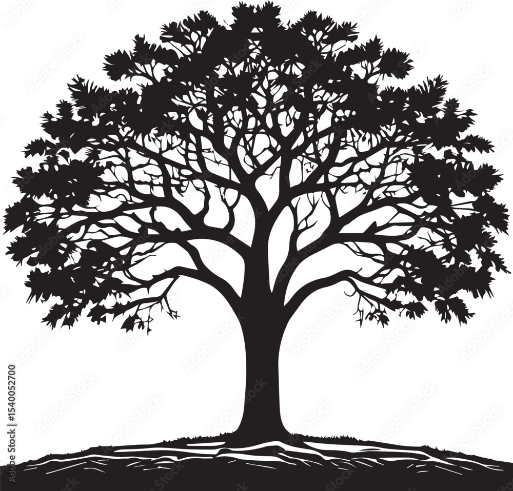 Obraz premium Tree silhouette Vector | Minimalist & Trendy Tree Silhouette Design | Unique & Stylish Tree Artwork for Vector design