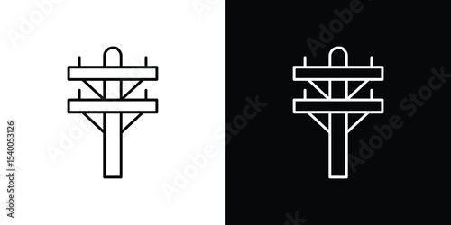 Utility pole icon Design Template vector set for graphic work