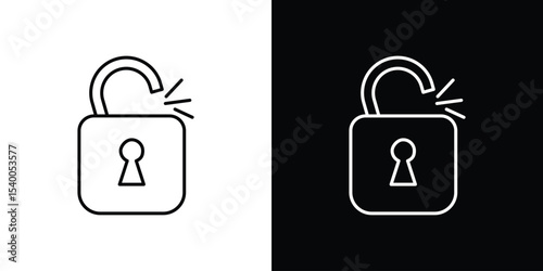 Unlock icon Design Template vector set for graphic work