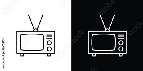 Tv retro icon Design Template vector set for graphic work