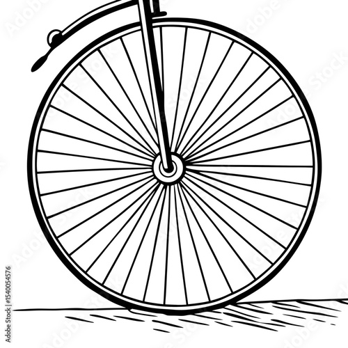 Bicycle Wheel Vector Illustration Vintage Bike Detailed Design