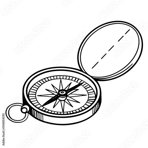 Compass Illustration Vintage Navigation Direction Vector Graphic