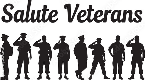 salute veterans man silhouettes