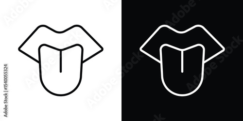 Tongue icon Design Template vector set for graphic work