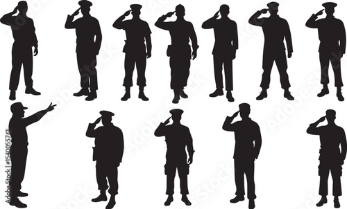 salute veterans man silhouettes