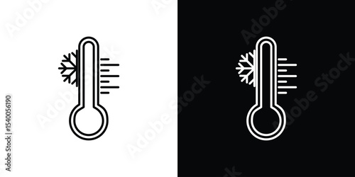 Thermometer cold icon Design Template vector set for graphic work