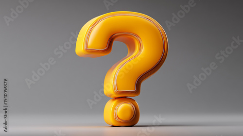 Cartoon question mark, faq problem solution symbol, chat symbol , 3d rendering