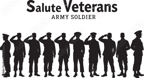 salute veterans man silhouettes