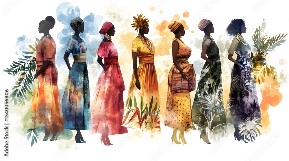 Fototapeta premium Vibrant ethnic fashion with plant-based dyes