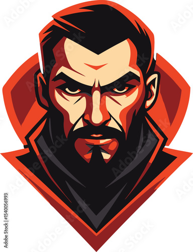Powerful dark sorcerer game character portrait