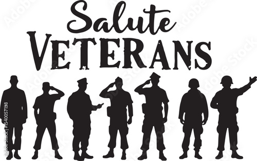 salute veterans man silhouettes