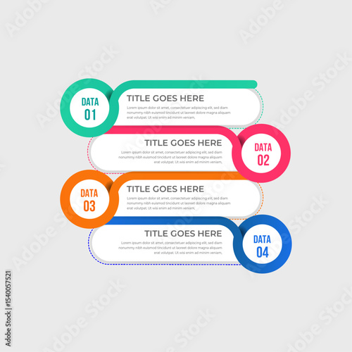 Business infographic template  and 4 data or steps. Can be used for info graphics, presentations, web sites, banners, printed materials.