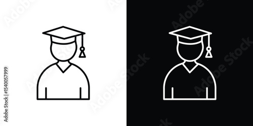 Student icon for social media, app, and web design. Vector illustration.