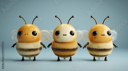 cute bee cartoon 3D 