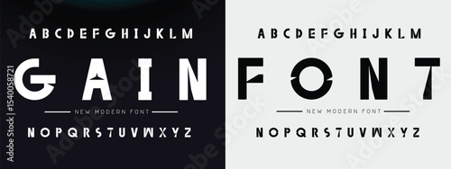 Design Modern abstract digital alphabet font. Minimal technology typography, Creative urban sport fashion futuristic font and with numbers. vector illustration.