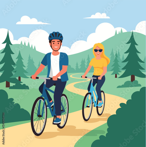 Friends Cycling Outdoors
