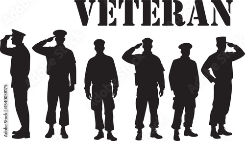 salute veterans man silhouettes