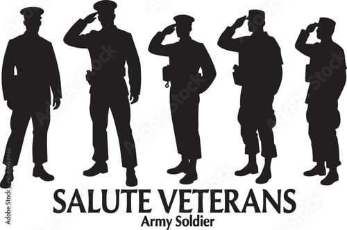 salute veterans man silhouettes