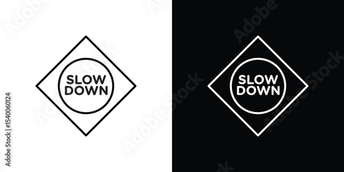 Slow down signs Design Template vector set for graphic work