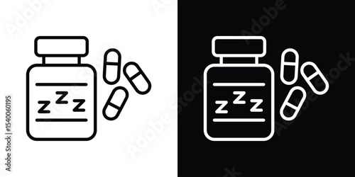 Sleeping pills icon Design Template vector set for graphic work