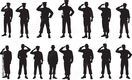 salute veterans man silhouettes