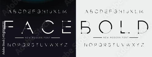 Design Modern abstract digital alphabet font. Minimal technology typography, Creative urban sport fashion futuristic font and with numbers. vector illustration.