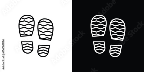 Shoe print icon Design Template vector set for graphic work