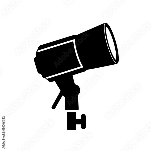 Studio flash unit icon in black silhouette design for lighting  