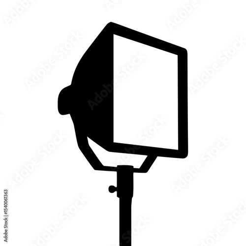 Softbox on light stand silhouette against a plain background for Lighting and Light Accessories  