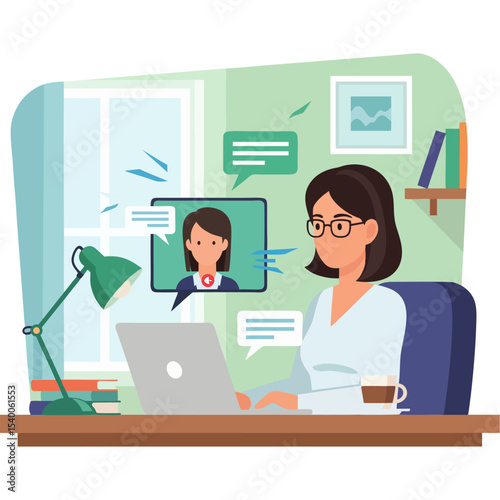Woman Working Remotely