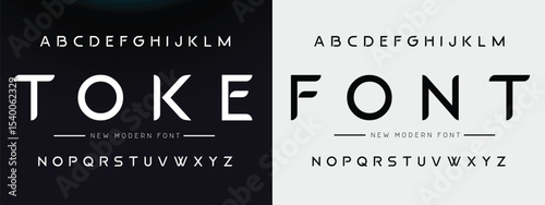 Design Modern abstract digital alphabet font. Minimal technology typography, Creative urban sport fashion futuristic font and with numbers. vector illustration.
