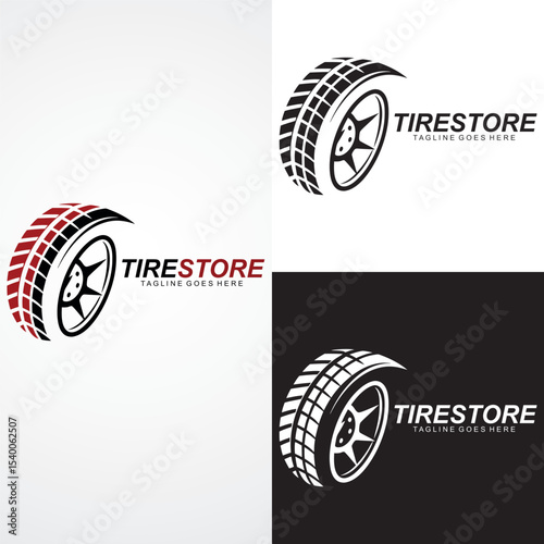 Automotive Wheel Tire Logo Icon Branding Template