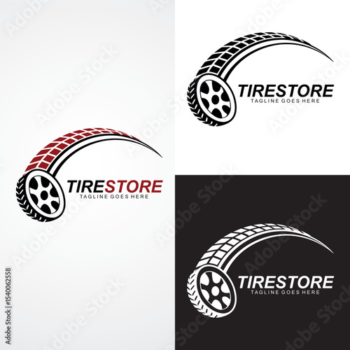 Automotive Wheel Tire Logo Icon Branding Template