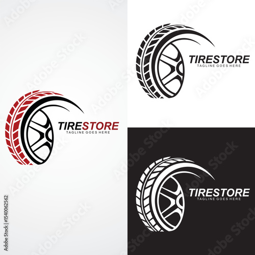 Automotive Wheel Tire Logo Icon Branding Template