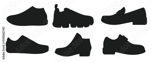 shoes silhouette isolated white background