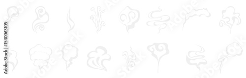  silhouette white smoke set vector.