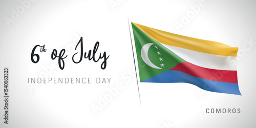 Comoros independence day vector banner, greeting card.