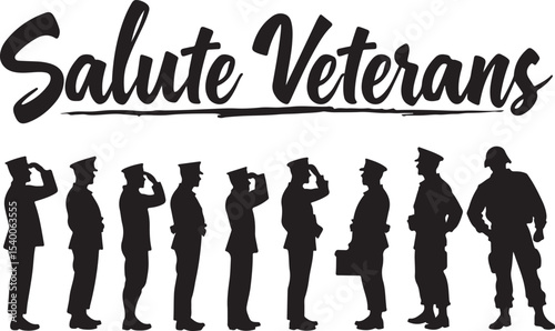 salute veterans man silhouettes