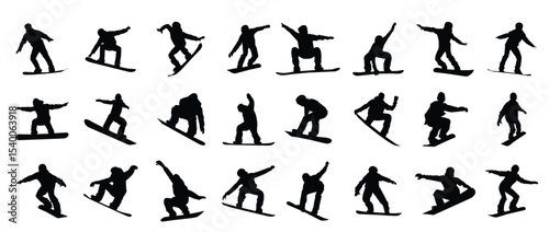 snowboarder vector silhouettes
