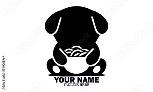 Illustration vector cute dog eating ramen noodles. cute dog eating ramen noodles animal cartoon concept isolated and logo art