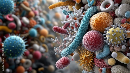 Exploring the Vibrant World of Colorful Viruses and Bacteria in a Medical Laboratory Experimentation Context