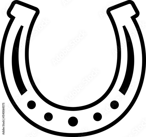 Horseshoe Thick black line icon design.
Lucky Horseshoe outline vector isolated.
Transparent background. SVG.
