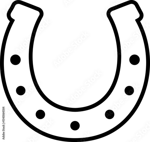 Horseshoe Thick black line icon design.
Lucky Horseshoe outline vector isolated.
Transparent background. SVG.