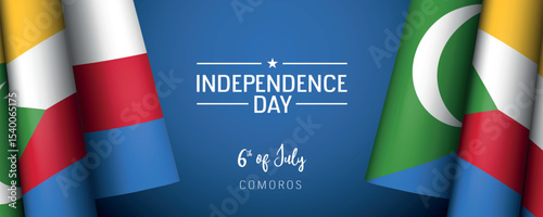 Comoros independence day vector banner, greeting card.